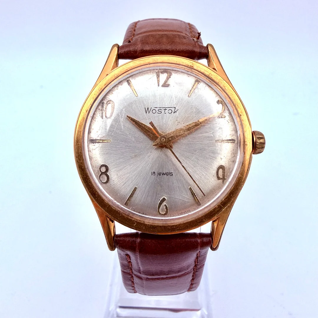 WOSTOK, armbandsur, 1960-tal, manuell, gulddoublé. — Wristwatches — Skandia Auktion