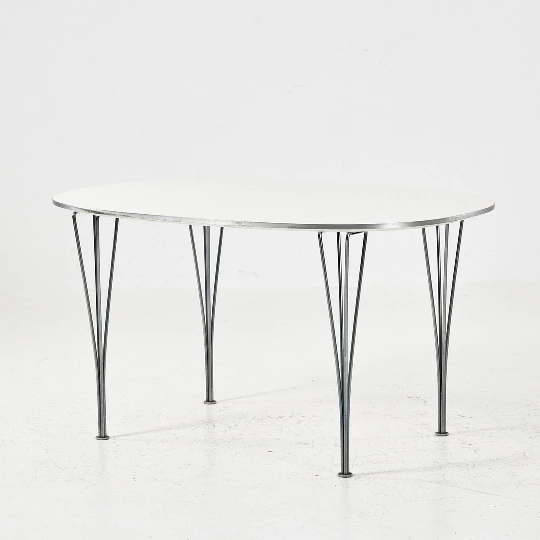 PIET HEIN & BRUNO MATHSSON. "Superellips", matbord, Fritz Hansen, Danmark, formgivningsår 1964. — Dining tables — Stockholms Auktionsverk Magasin 5