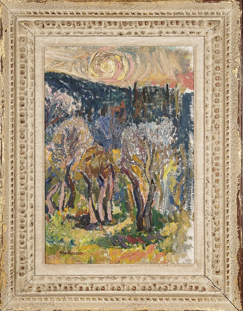 ARNE ISACSSON. Olja på duk, landskapsmotiv, signerad. — Paintings — Norrlands Auktionsverk