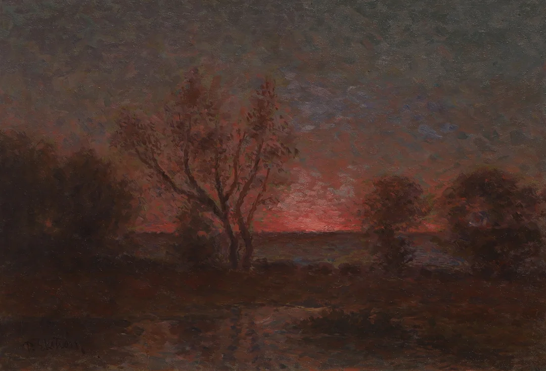 PER EKSTRÖM. Olja på duk, skymningslandskap, signerad. — Paintings — Ekenbergs Auktioner
