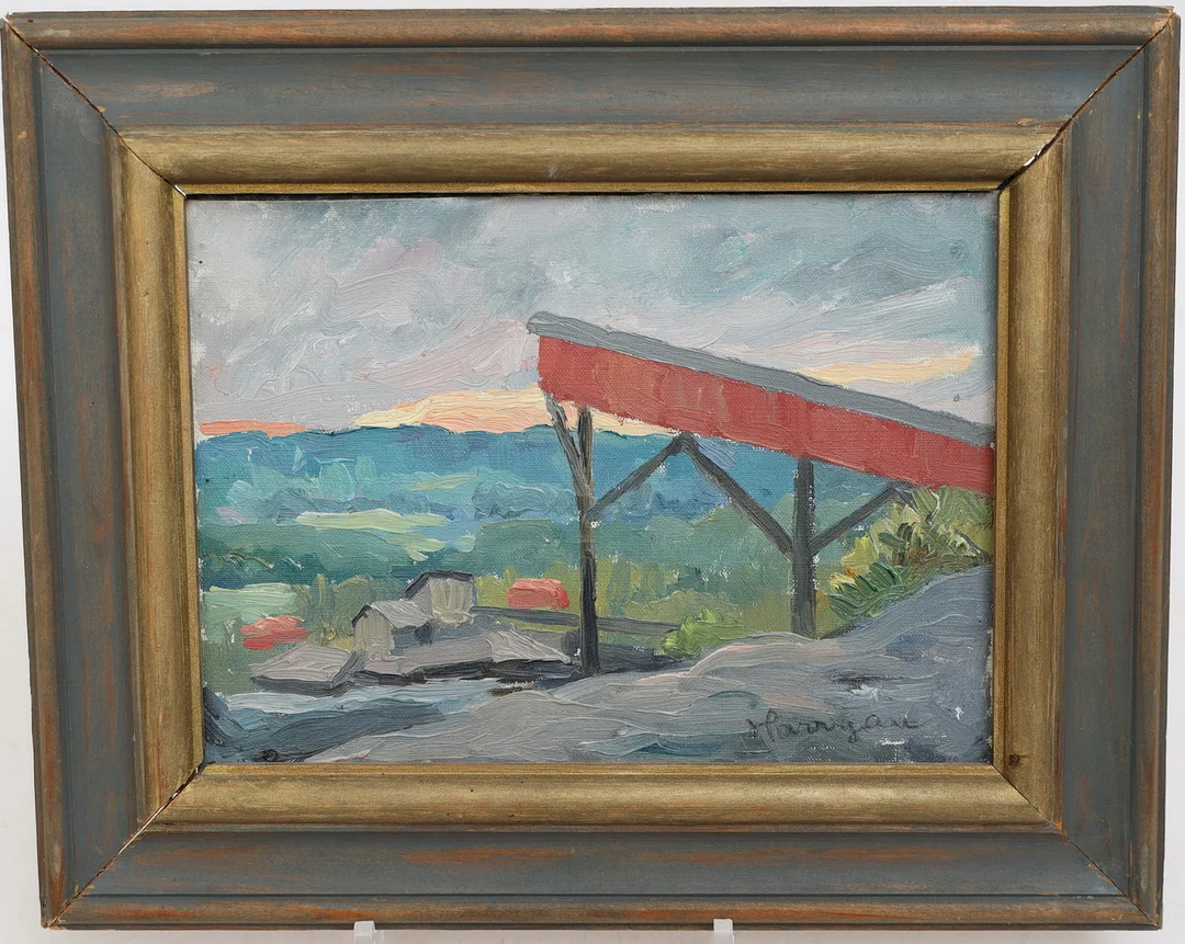 HARRY HARRYAN. Naturbild, olja på dukpannå, signerad. — Paintings — Falun Auktionsbyrå