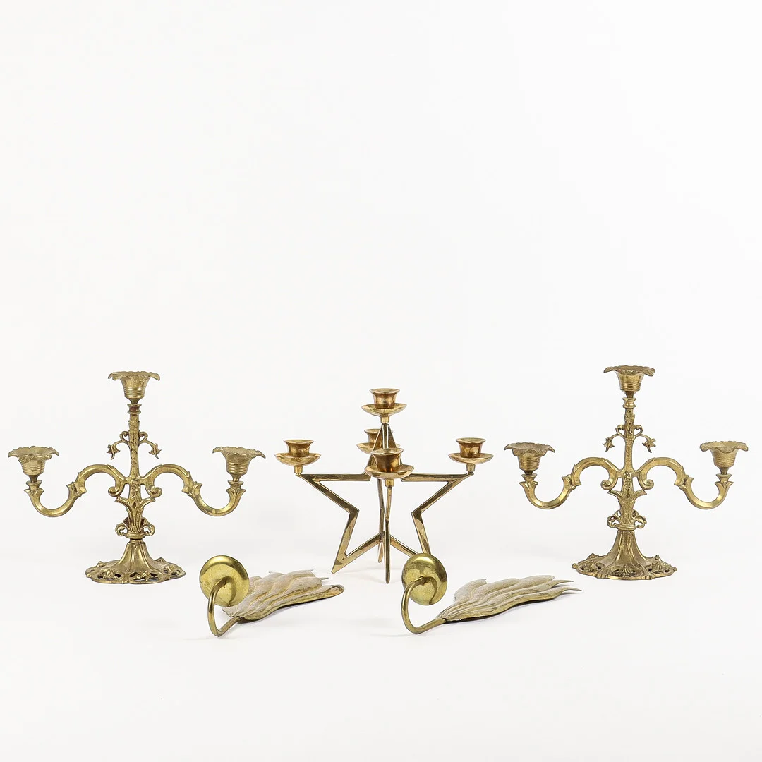 MÄSSINGLJUSTAKAR. — Pewter, Brass & Copper — Karlstad Hammarö Auktionsverk