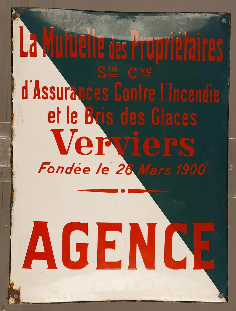 La Mutuelle des Propriétaires, placa publicitaria en metal esmaltado. — Other collectables — Barcelona Auctions