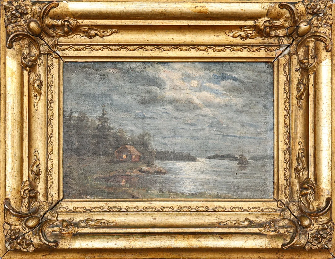 OIDENTIFIERAD KONSTNÄR. Olja på uppfodrad duk, signerad. — Paintings — Södermanlands Auktionsverk