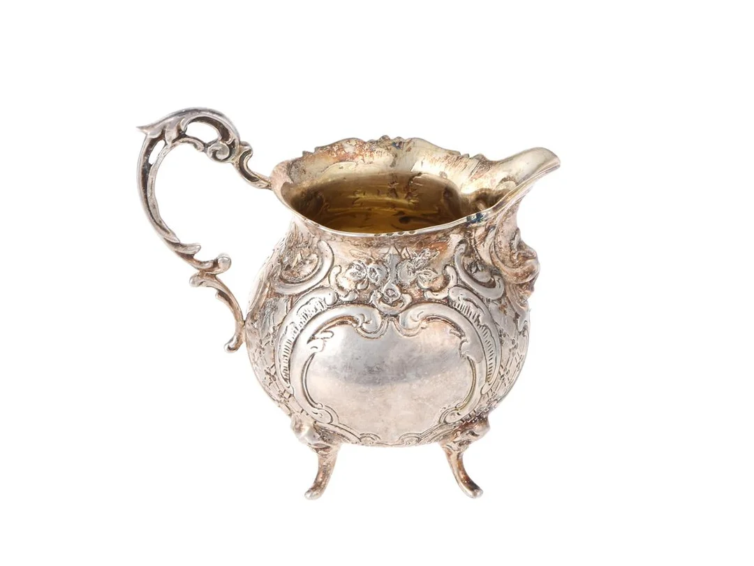 GRÄDDKANNA, silver, Gewe Silvervarufabriken Ab, Malmö år 1964, höjd 8,5 cm, vikt ca 140,2 g. — Silver/Kanna — Kaplans