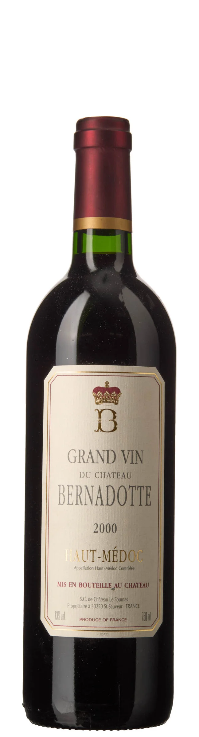1 x Chateau Bernadotte 2000 — 1 x Chateau Bernadotte 2000 — Vin/Vin — Blomqvist