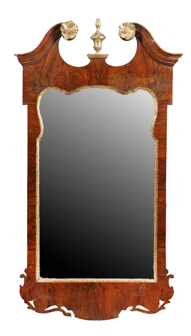 A 19TH CENTURY WALNUT MIRROR. — Mirrors — Bishop & Miller