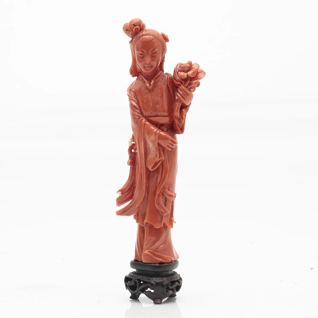 CHINESE SCHOOL, 20TH CENTURY. Lady with a bouquet. — Jade — Balclis