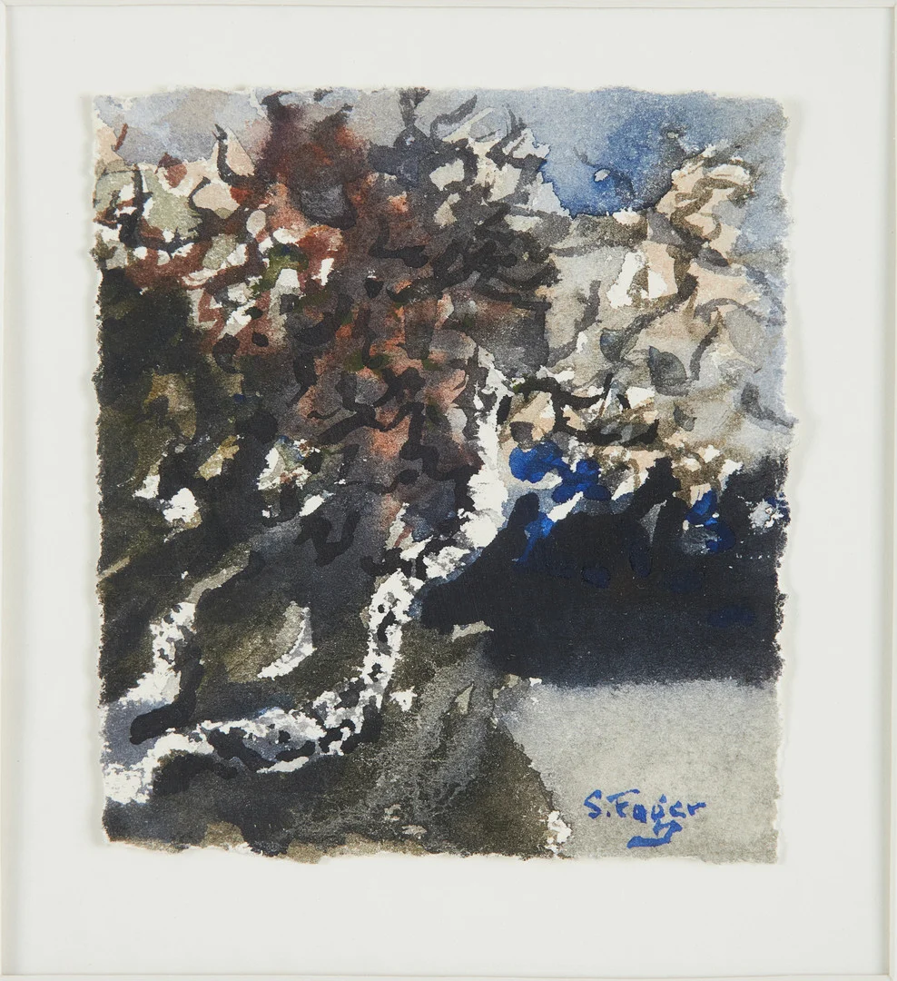 SIXTEN FAGER. "Vårbjörk", akvarell, signerad S. Fager. — Paintings — Stockholms Auktionsverk Sickla