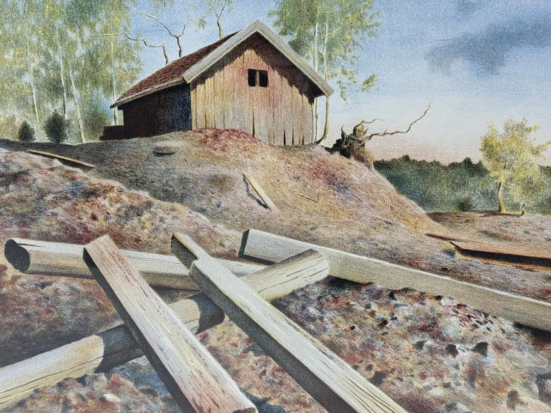 LARS ÖSTLING. FÄLTLITOGRAFI, numrerad, 201/360 och signerad. — Engravings & Prints — TOKA Auktionshus