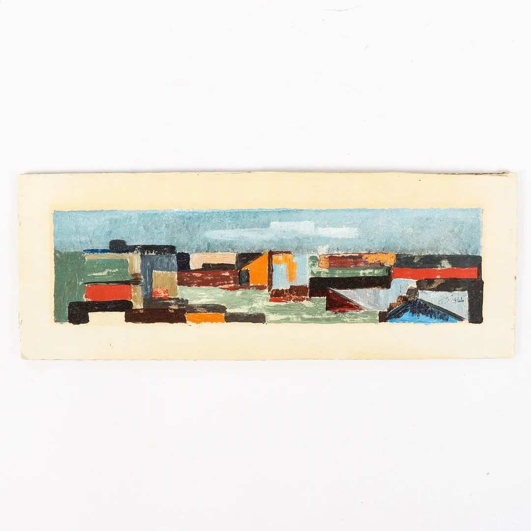 OIDENTIFIERAD KONSTNÄR olja på papp, monogramsignerad. — Paintings — Karlstad Hammarö Auktionsverk