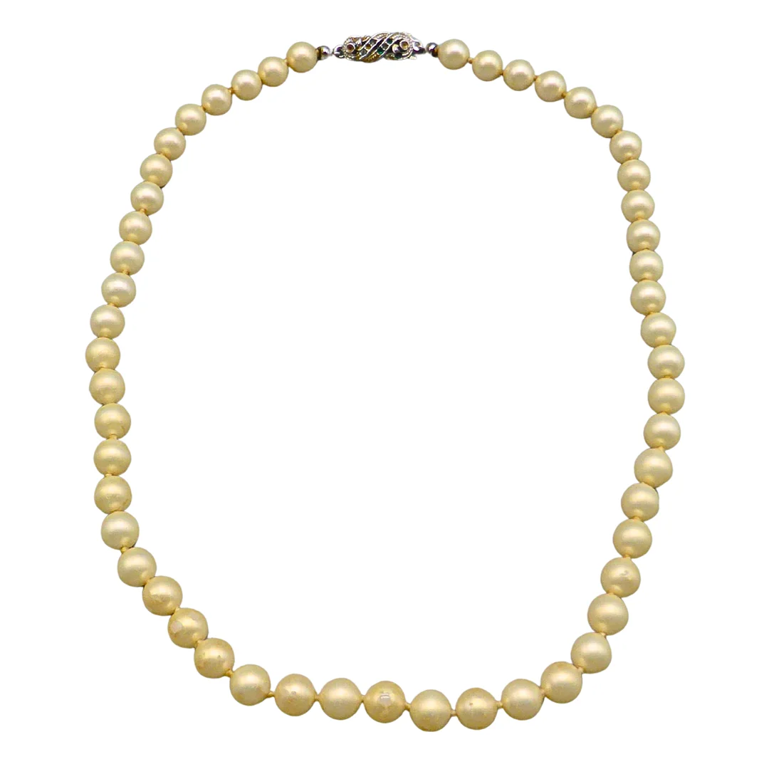 PERLENKETTE MIT VERSCHLUSS. — Necklace — Auktionshaus Stuber's Hammerschlag