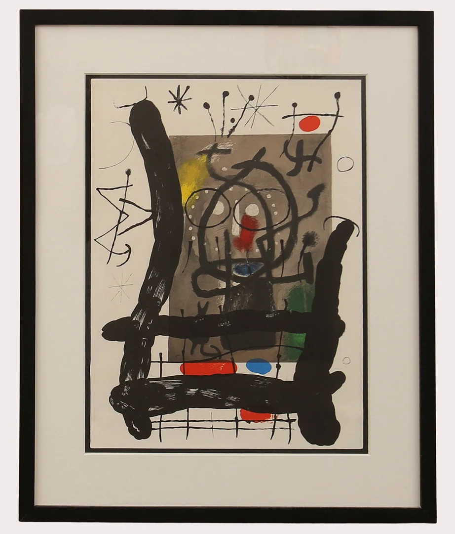 JOAN MIRÓ. Efter, färglitografi från Derriere le Miroir, nr 151-152. År 1965. — Engravings & Prints — Limhamns Auktionsbyrå