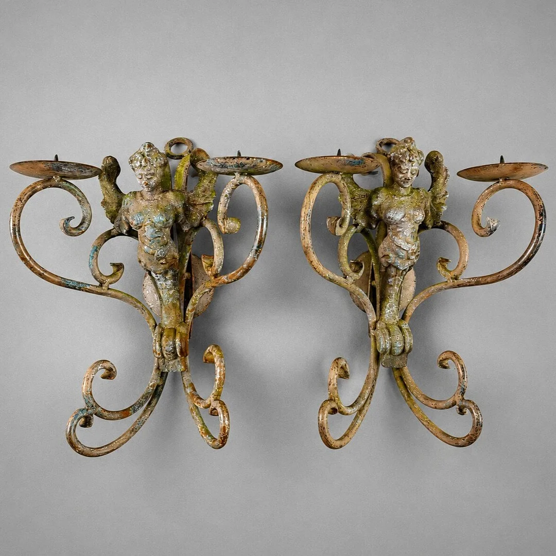 Ein Paar zweiflammige WANDLEUCHTER im Historismusstil - wohl Ende 19./Anfang 20. Jh. — Candlesticks — Auktionshaus Blank