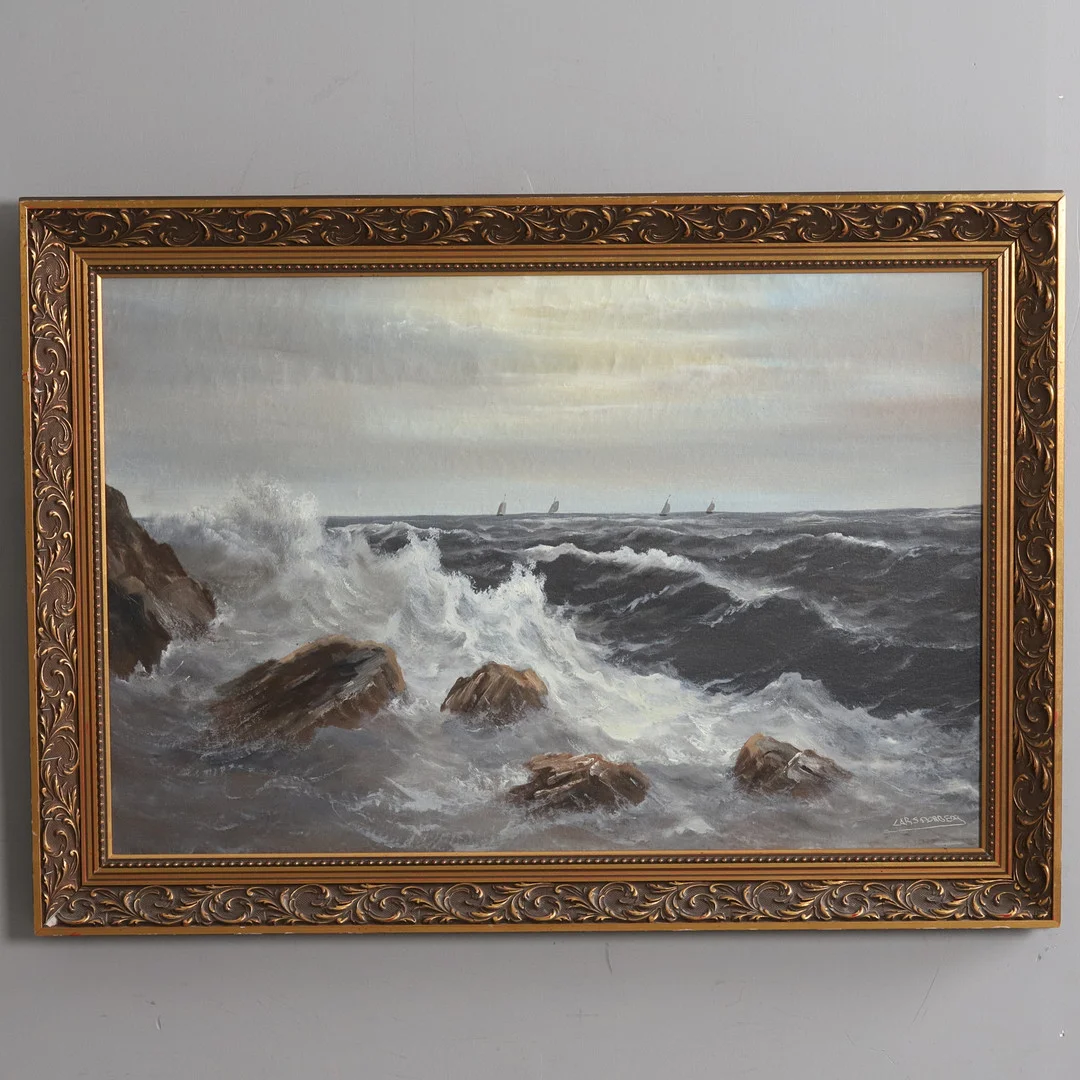 LARS NORBERG (1921 - 1995). "Bränningar Västkusten", olja på duk, signerad. — Paintings — Örebro Stadsauktioner