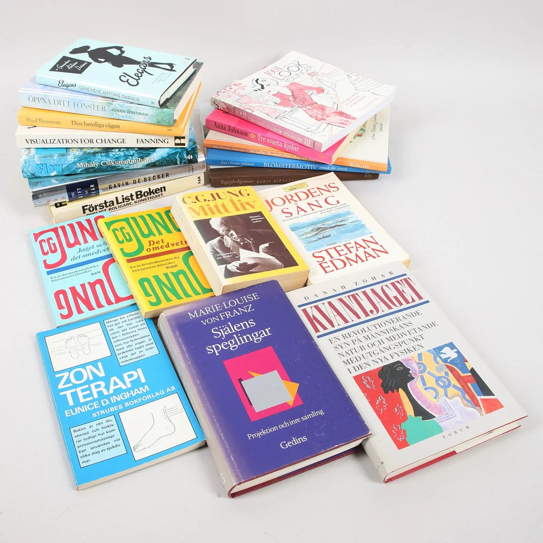 BÖCKER, 19 st, blandad genrer, bl.a. Zonterapi, Eunice D, Ingham, pocket och inbundna, 1900-talets andra hälft. — Books — Ekenbergs Auktioner