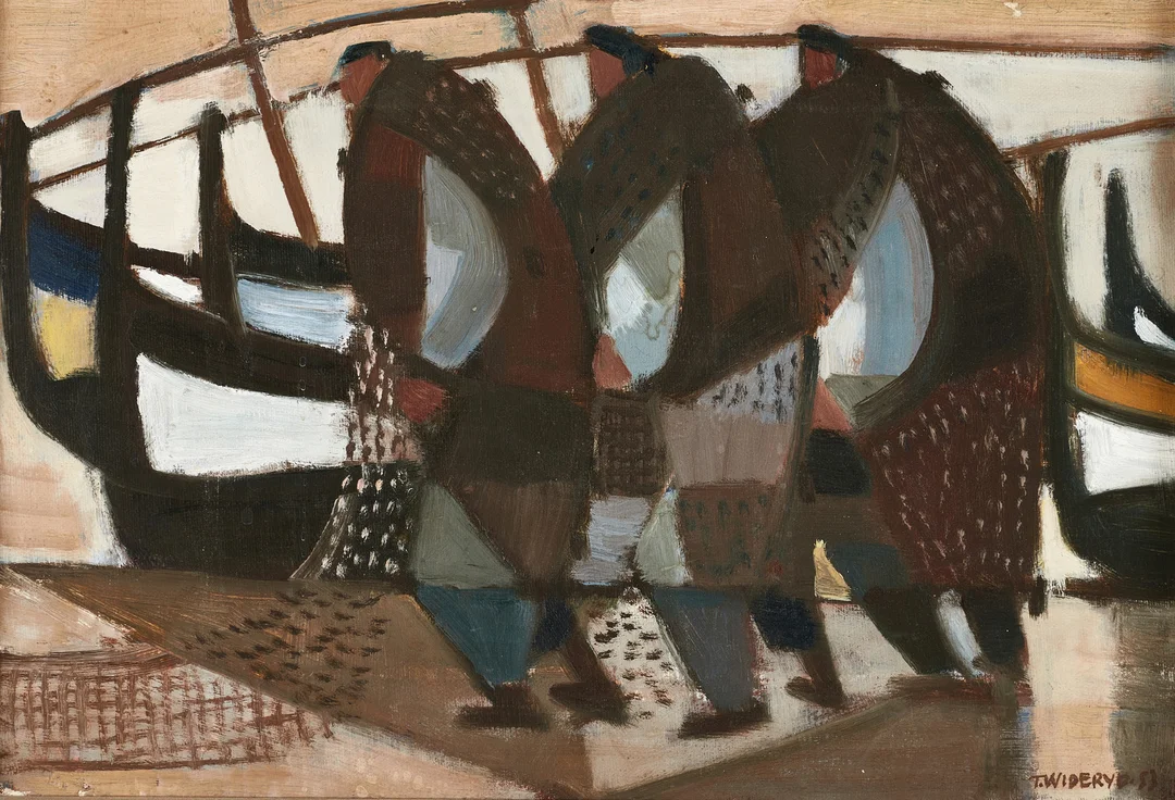 TORE WIDERYD (1908-1992) "Fiskare", signerad och daterad T. Wideryd -53, olja på duk. — Paintings — Crafoord Auktioner Stockholm