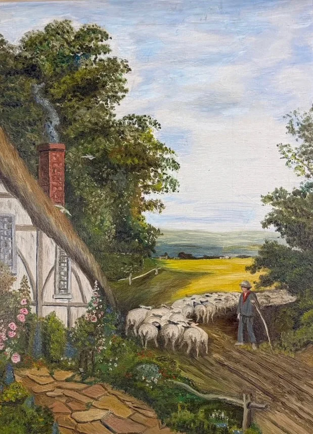 ERIK OSKAR STÖVLING. Olja på duk, lantligt motiv, tillskriven E.O Stövling, ej signerad. — Paintings — TOKA Auktionshus