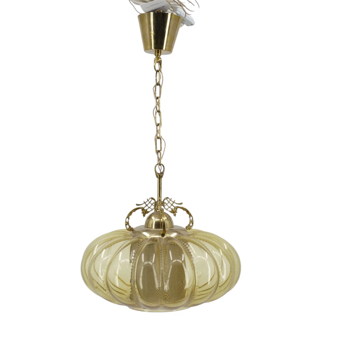 TAKLAMPA, glas, mässing, Tyringe konsthantverk. — Ceiling lights — Höganäs Auktionsverk