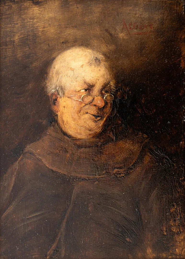 GENREMALER UM 1900. Portrait eines Mönchs. — Paintings — Stockholms Auktionsverk Hamburg