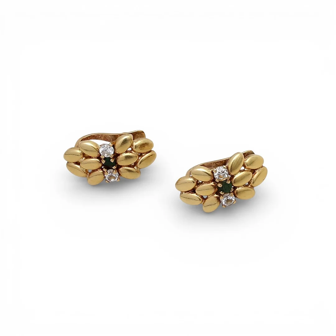Gold and gemstones earrings. — Earrings — Balclis