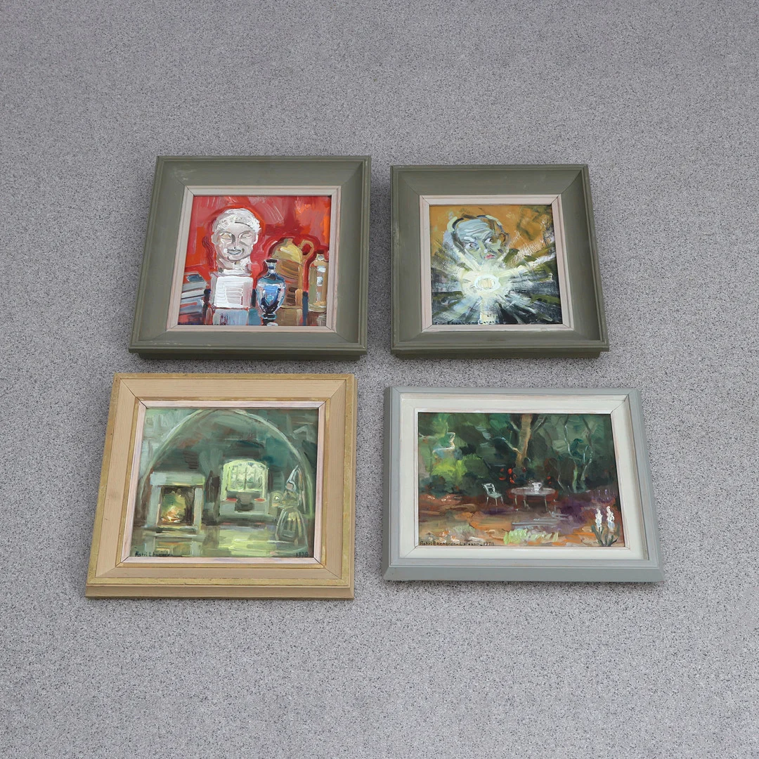 ASTRI EKENGREN–LARSSON. Oljemålningar, fyra st. Landskap m.m. Signerade. — Paintings — Skånes Auktionsverk
