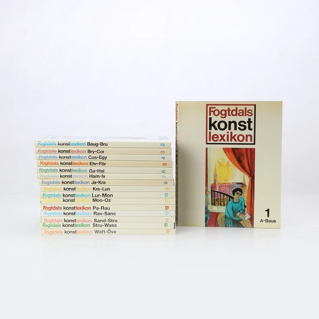 KONSTLEXIKON, 16 BAND. "Fogtdals Konstlexikon", tryckt 1993. — Books — Skånes Auktionsverk