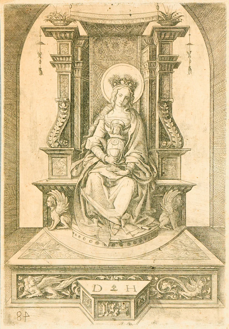 DANIEL HOPFER (C. 1470 – 1536). "Saint Barbara, Enthroned". — Engravings & Prints — Uppsala Auktionskammare