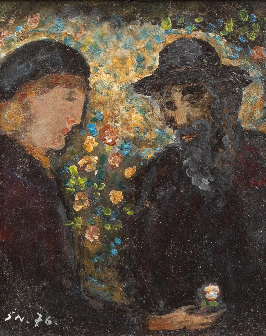 SIRKKA NYMAN (FINLAND, 1925-2018). "Ros till Pissarro", olja på pannå, signerad. — Paintings — Garpenhus Auktioner