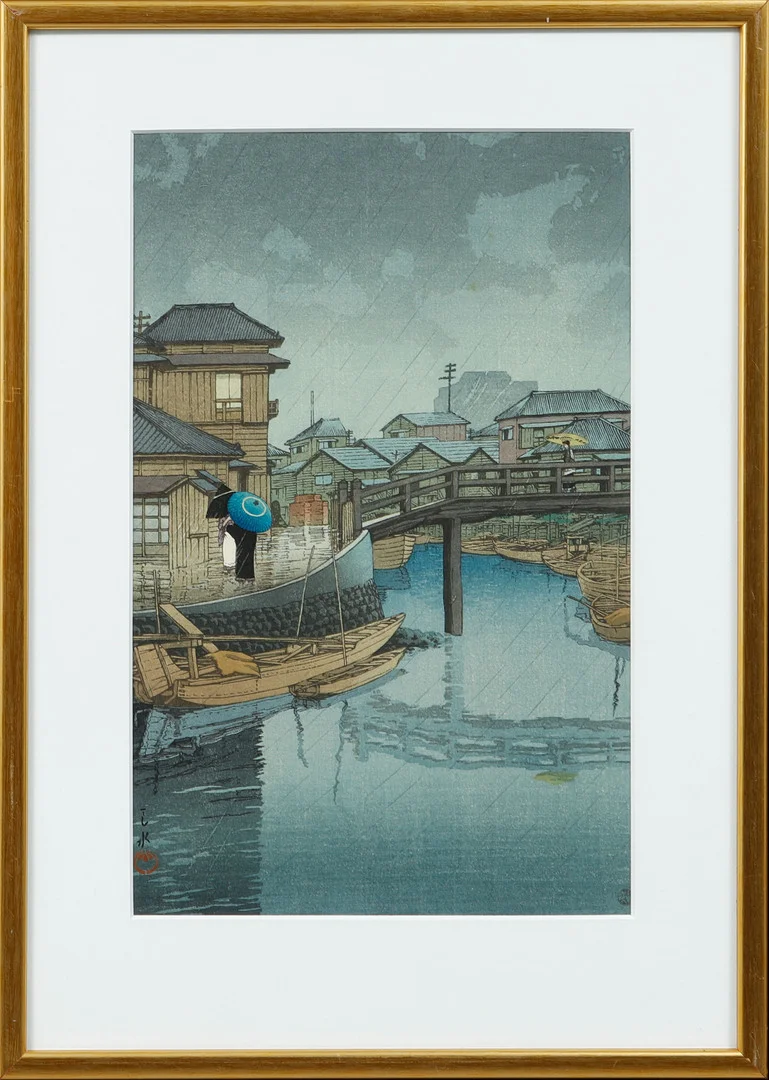 KAWASE HASUI. "Shinagawa" träsnitt, ur serien "Selected Views of the Tokaido Road". — Engravings & Prints — Göteborgs Auktionsverk