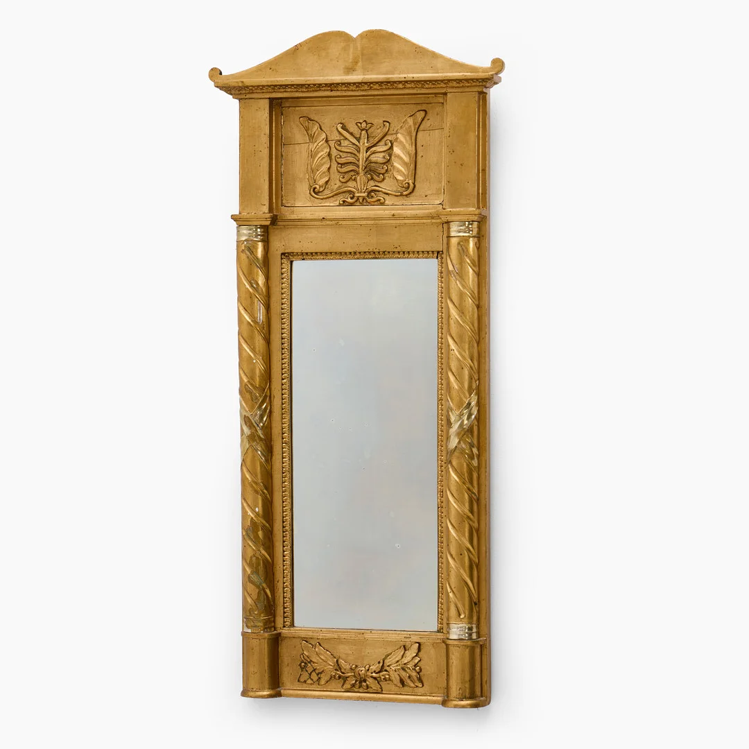 SPEGEL, 1800-talets början, empire, förgylld. — Mirrors — Crafoord Auktioner Stockholm