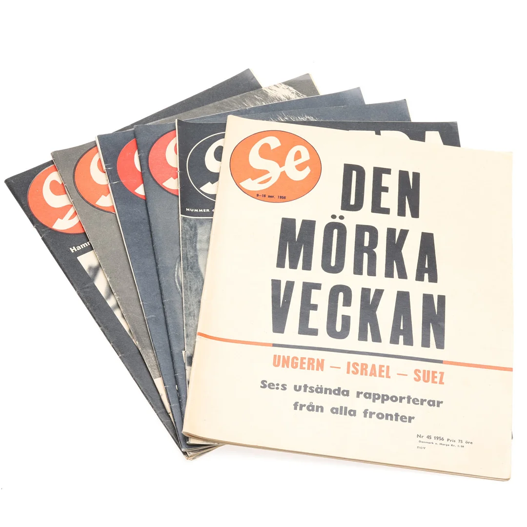 TIDNINGAR, Se, 6 st. Stora händelser under 1956-63. — Other — Örebro Stadsauktioner