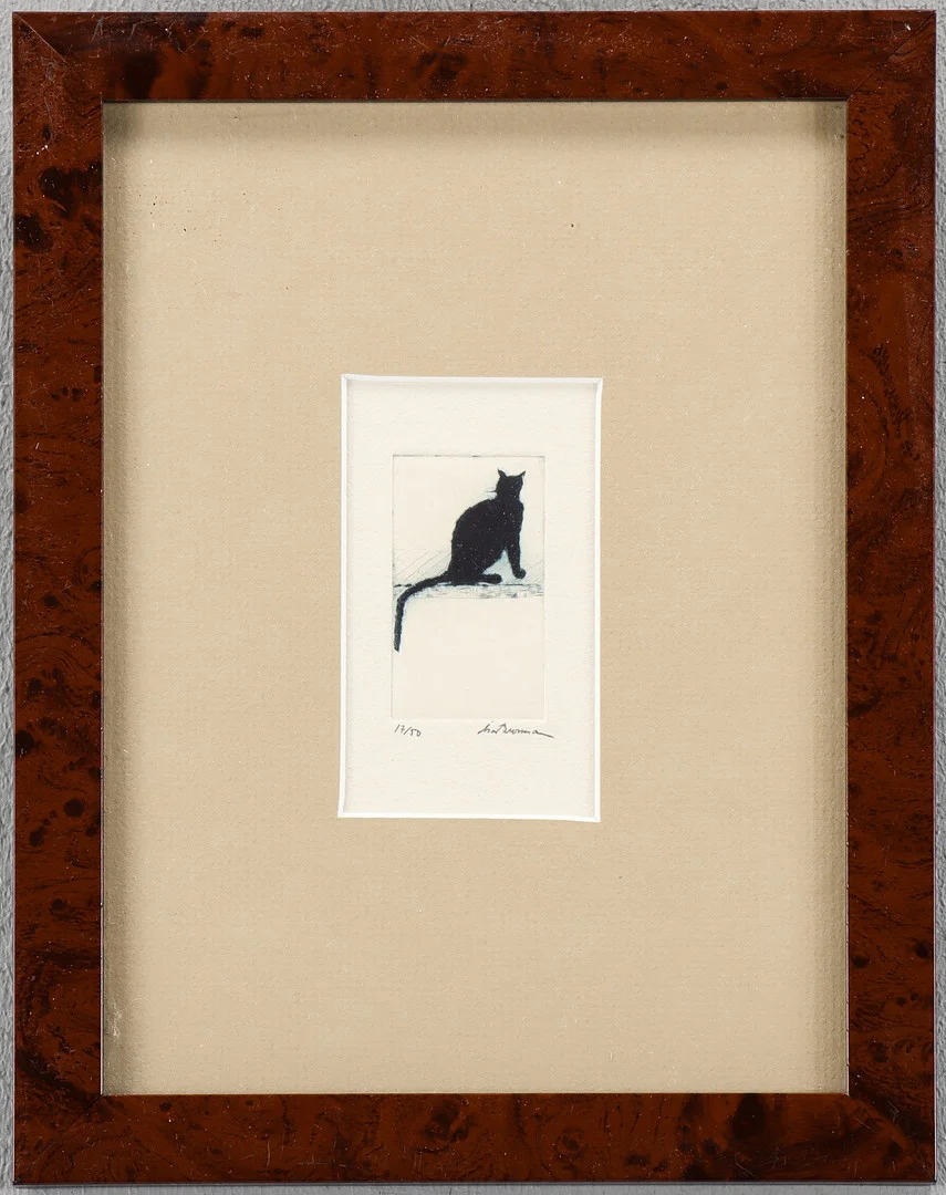ÅSA BURMAN. Sittande katt. — Engravings & Prints — Karlstad Hammarö Auktionsverk