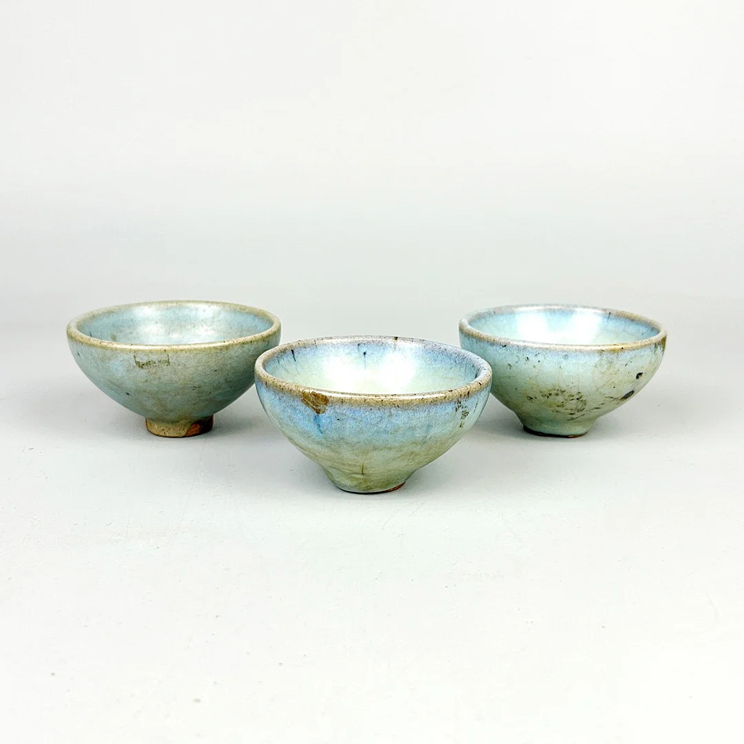 CHINESE ZHUN GLAZED TEA BOWLS. — Ceramics & Porcelain — Chalkwell Auctions