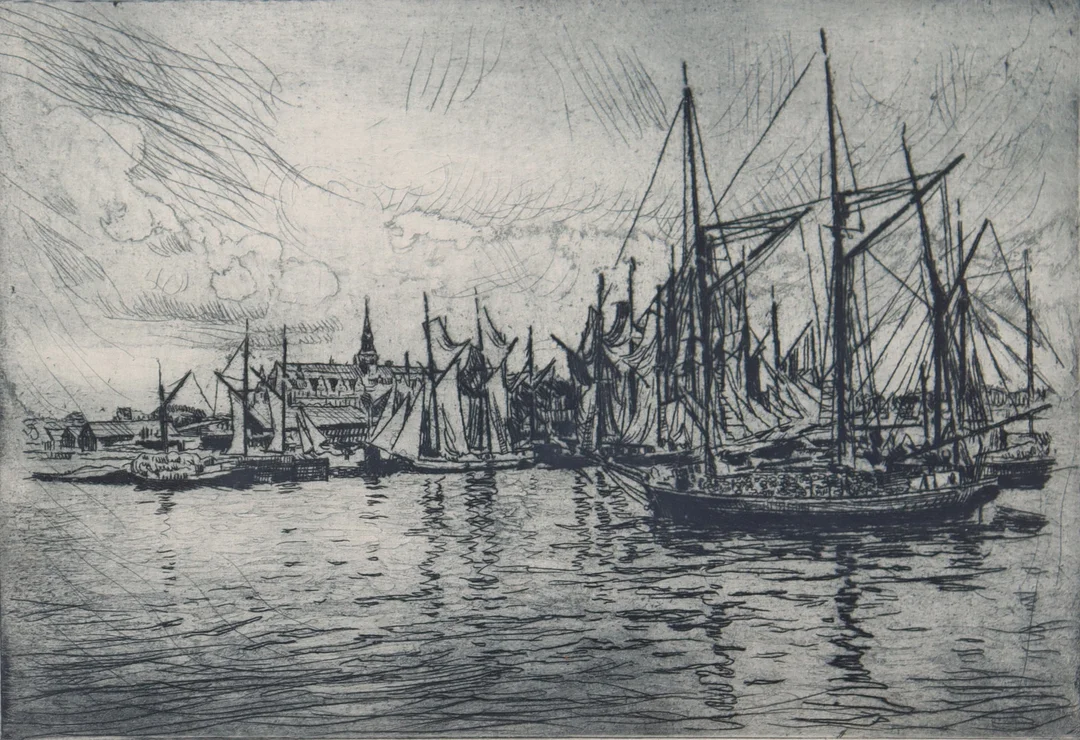 OIDENTIFIERAD KONSTNÄR. etsning, Stockholmsmotiv. — Engravings & Prints — Markus Auktioner