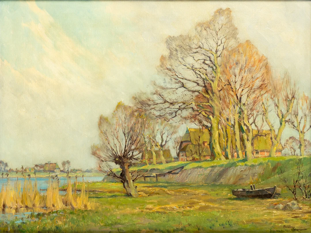 ADOLF MÜHLHAN (1886-1956). Ochsenwerder. — Paintings — Stockholms Auktionsverk Hamburg