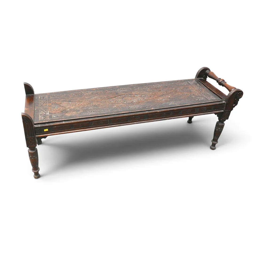 A 19TH CENTURY OAK WINDOW SEAT. — Armchairs & Chairs — Batemans of Stamford