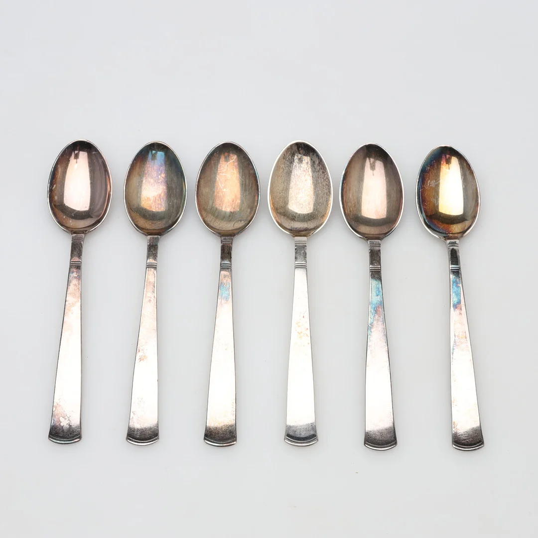 SKEDAR 6 stycken, Rosenholm, silver, vikt ca 72 gram. — Silver — Borås Auktionshall