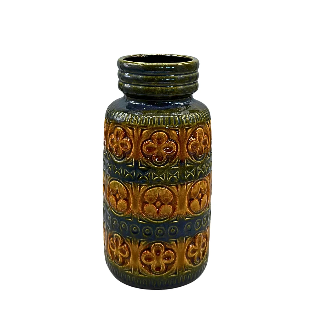 GLASIERTE KERAMIKVASE AUS WESTDEUTSCHLAND - 1970ER JAHRE. — European — Auktionshaus Stuber's Hammerschlag