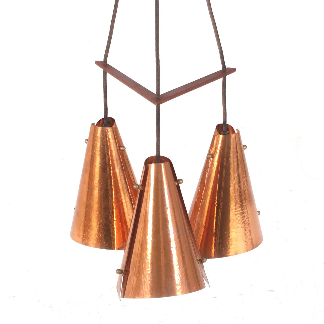 TAKLAMPA, koppar, E.S.Horn A/S Aalestrup - Danmark, 1900-tal. — Ceiling lights — Stadsauktion Sundsvall