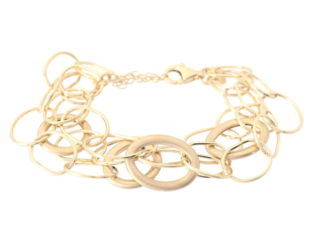 MARCELLO PANE, armband, förgyllt sterlingsilver, justerbar längd 17,5 - 21 cm, etui, vikt ca 14,9 g. — Smycken/Armband — Kaplans
