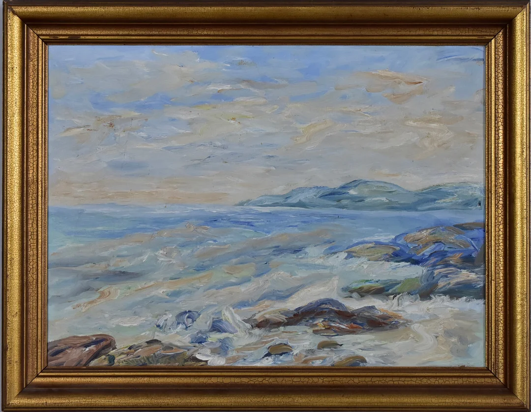 OIDENTIFIERAD KONSTNÄR. oljemålning, kustparti. — Paintings — Halmstads Auktionskammare