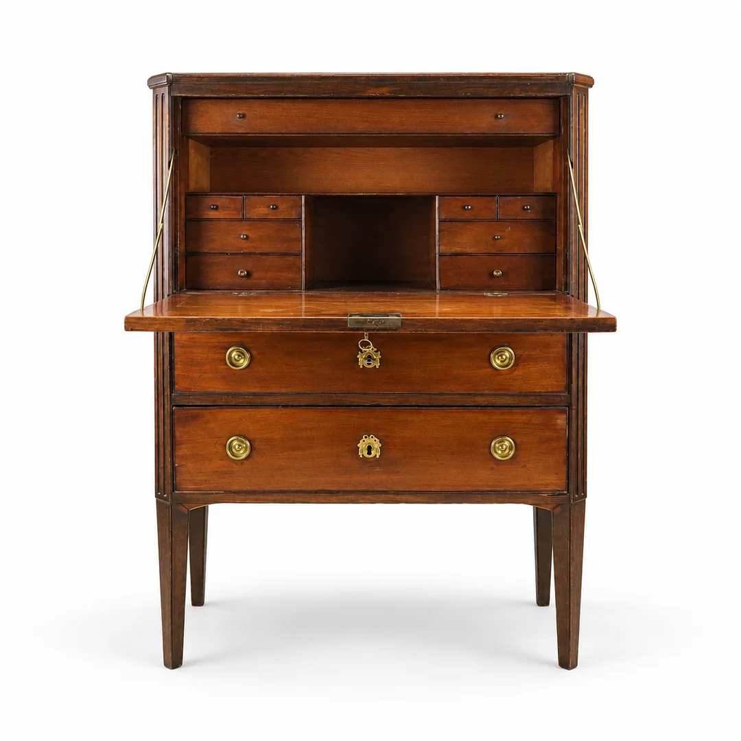 SKRIVSEKRETÄR, gustaviansk-stil, 18/1900-tal. — Cupboards, Cabinets & Shelves — Hälsinglands Auktionsverk
