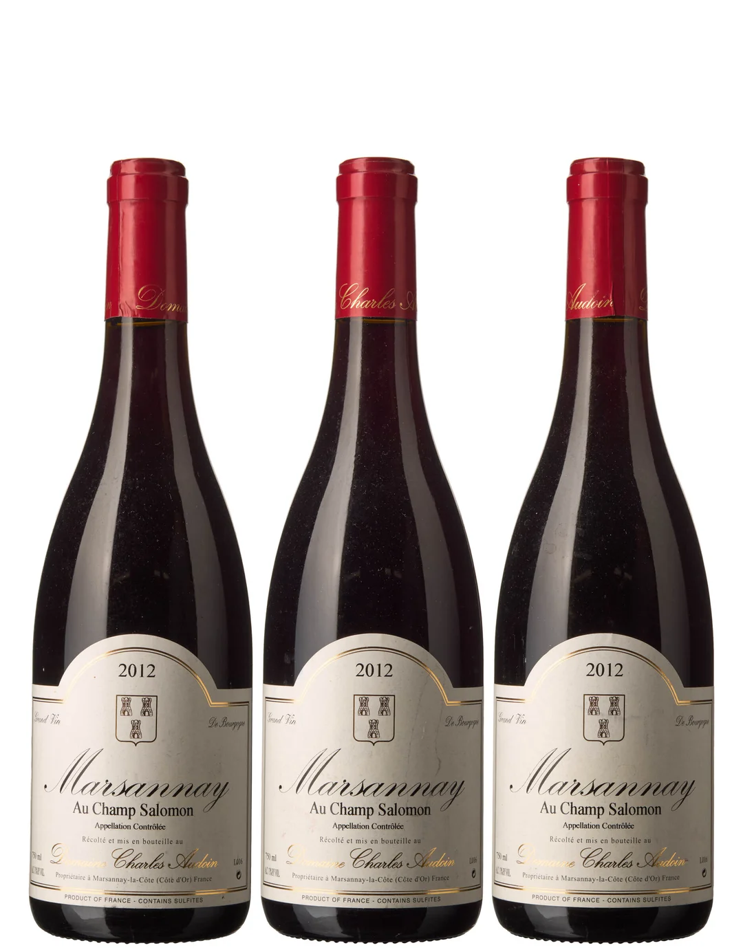 3 x Marsannay Au Champ Salomon 2012, Charles Audoin — 3 x Marsannay Au Champ Salomon 2012, Charles Audoin — Vin/Vin — Blomqvist