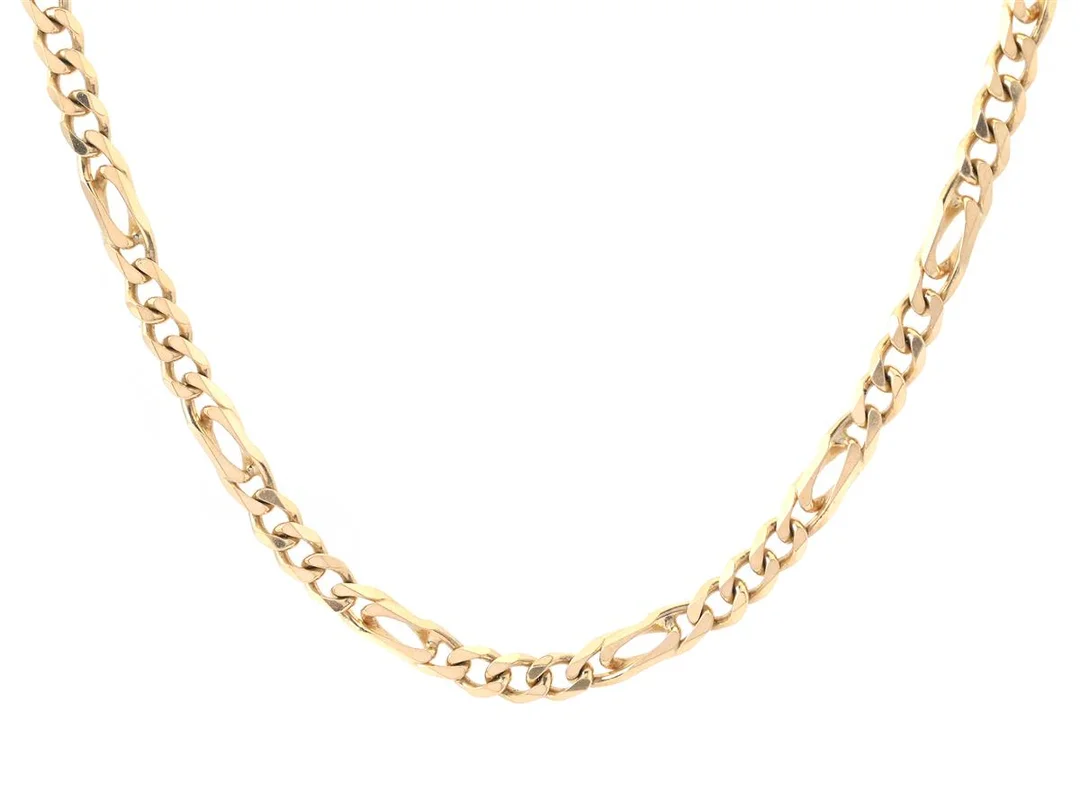 HALSKEDJA, 18K guld, figarolänk, Italien, längd 50 cm, vikt 24,6 g. — Smycken/Halskedja — Kaplans