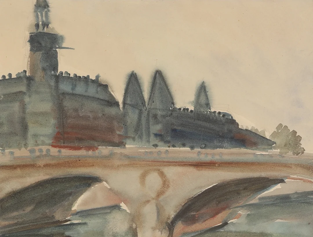 ÅKE LILJESON. Gouache, Paris, 1930-tal. — Paintings — RA Auktionsverket Norrköping