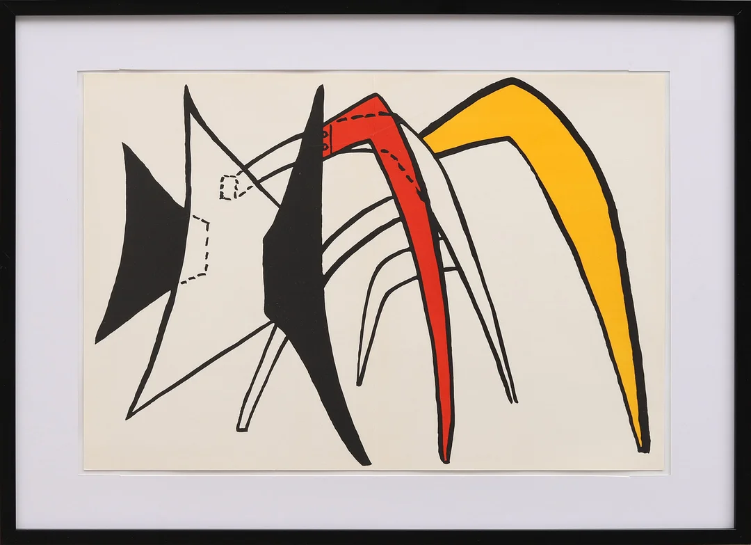 ALEXANDER CALDER. Originallitografi ur Derrière le Miroir nr 141 1963. — Engravings & Prints — Crafoord Auktioner Malmö