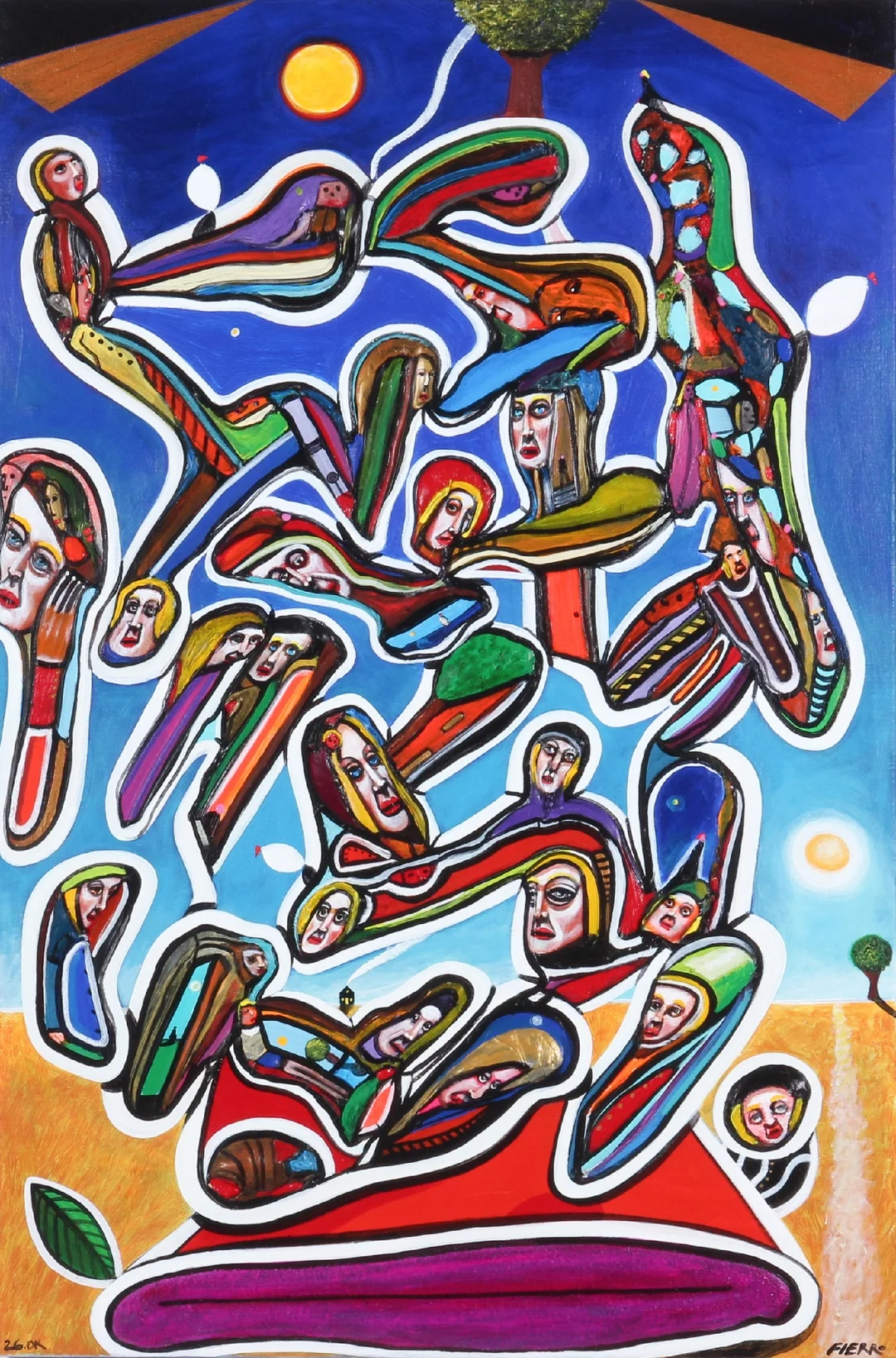 Juan Carlos Fierro. Figure composition — Paintings and sculptures/Modern pictorial arts — Lauritz