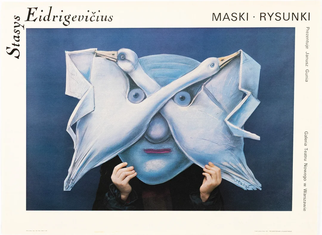 STASYS EIDRIGEVIČIUS. utställningsaffisch, 1987. — Engravings & Prints — Karljohan Auktioner