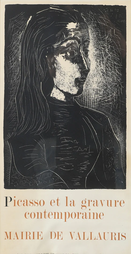 PABLO PICASSO. EFTER. Utställningsaffisch, "Mairie de valluris". — Engravings & Prints — Helsingborgs Auktionskammare